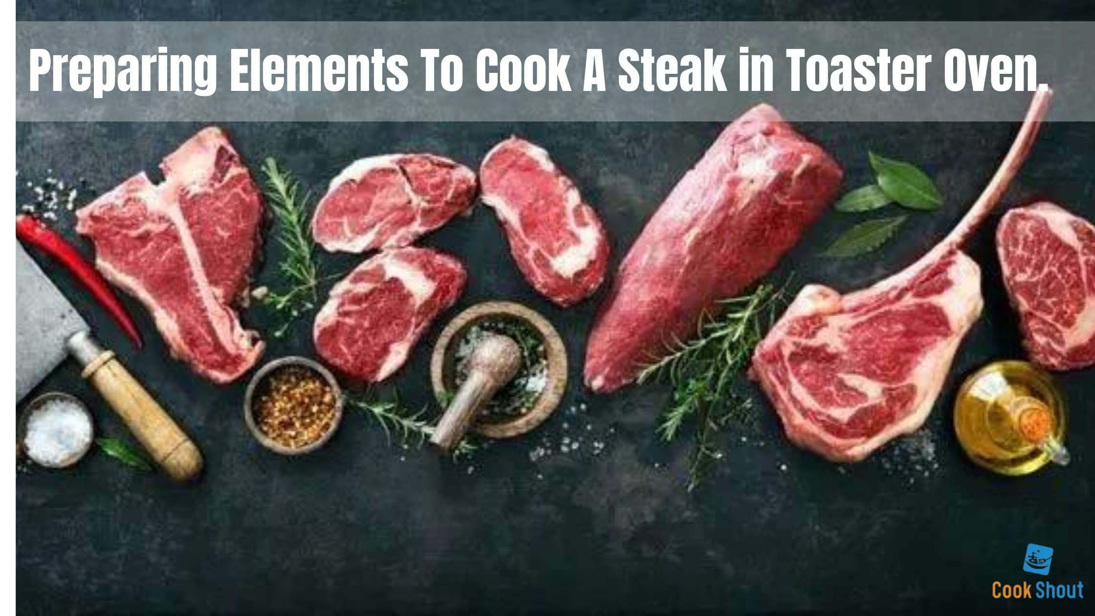 Preparing Elements To Cook A Steak in Toaster Oven.